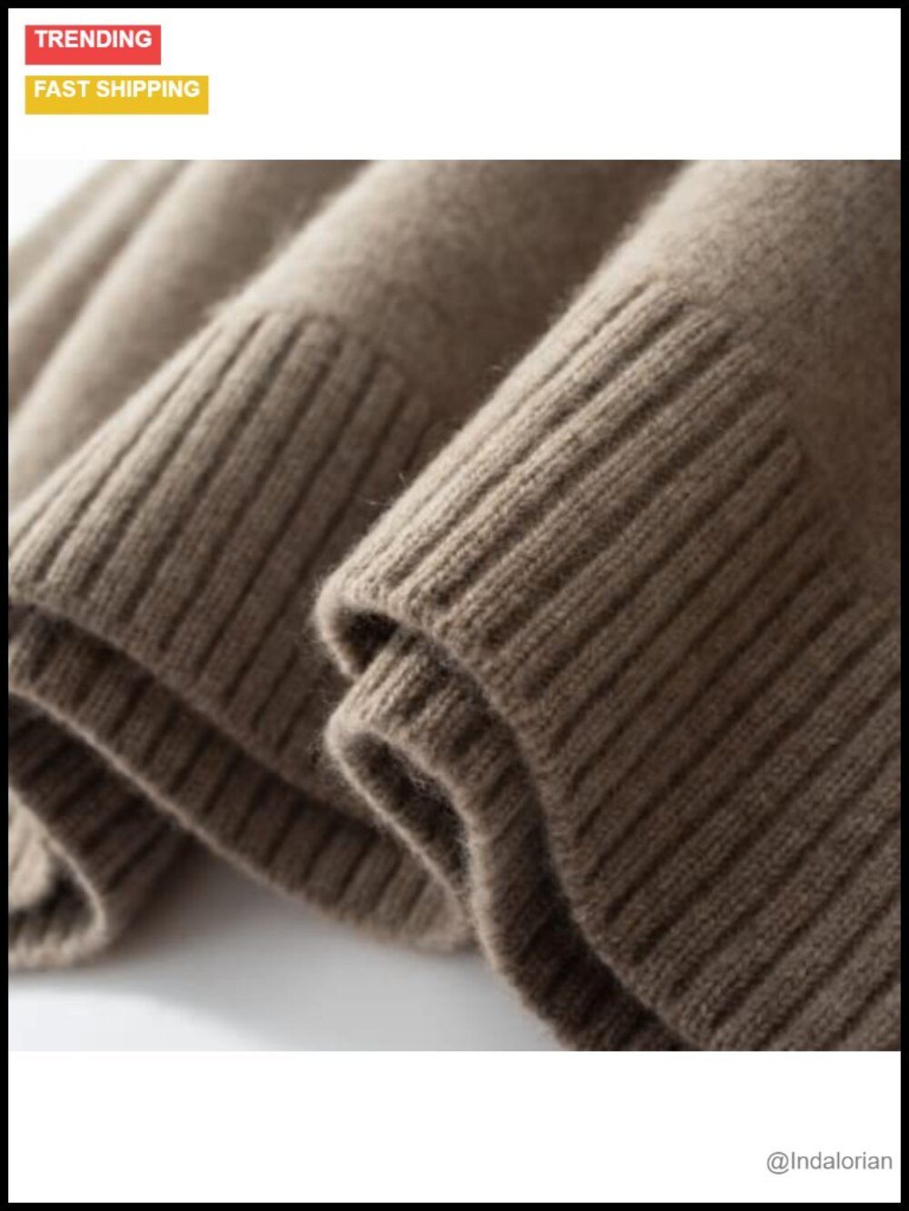 Cashmere Wool Blend Turtleneck Long Sleeve Pullover Sweater - Picture 5 of 5
